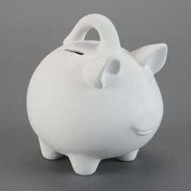 Ceramic Bisque Piggy Bank w/Handle - Case of 6 Ceramic Bisque Piggy Bank w/Handle - Case of 6
