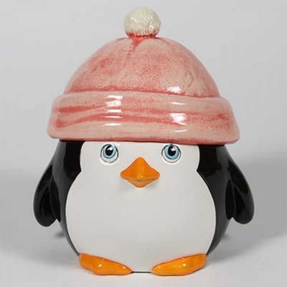 MaycoCeramicBisquereadytopaintPenguin Jar