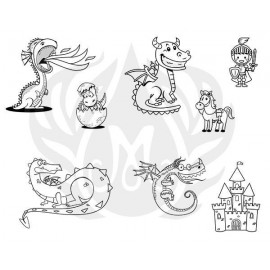 Cute Dragons Designer Silk Screen