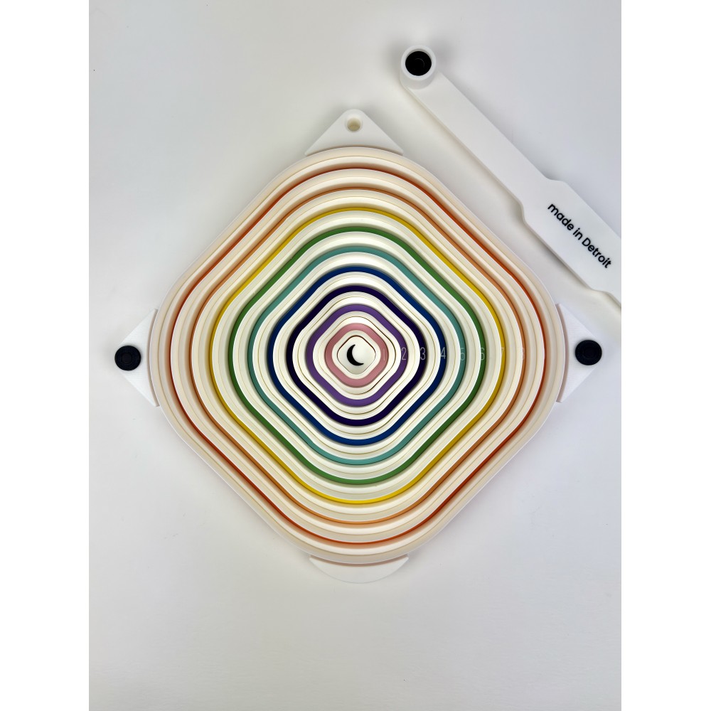 Rainbow Rounded Square Pottery Cutter Tool Set