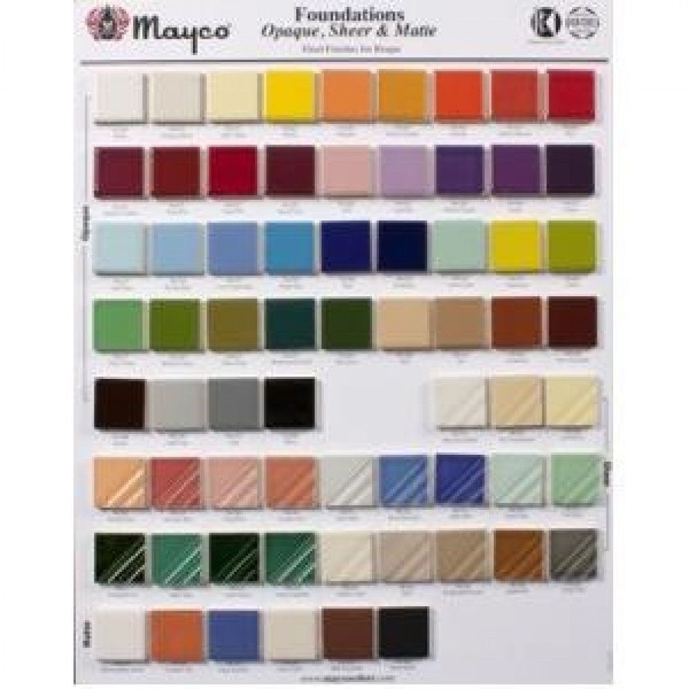 Mayco Ceramic Glazes And Stains Foundations Color Chip Board